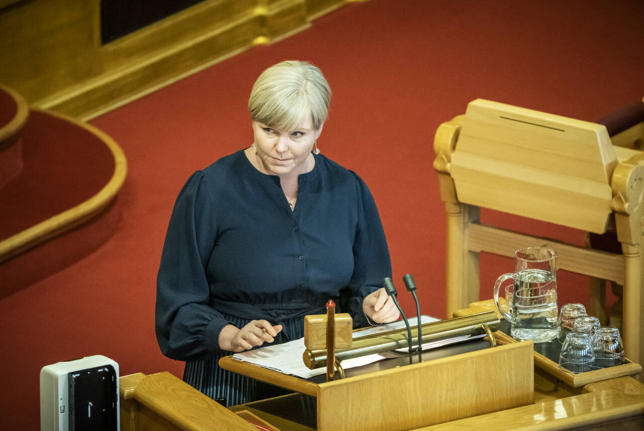 Sp-nestleder og utviklingsminister Anne Beathe Tvinnereim under spørretimen i Stortinget nylig. Foto: Ole Berg-Rusten / NTB