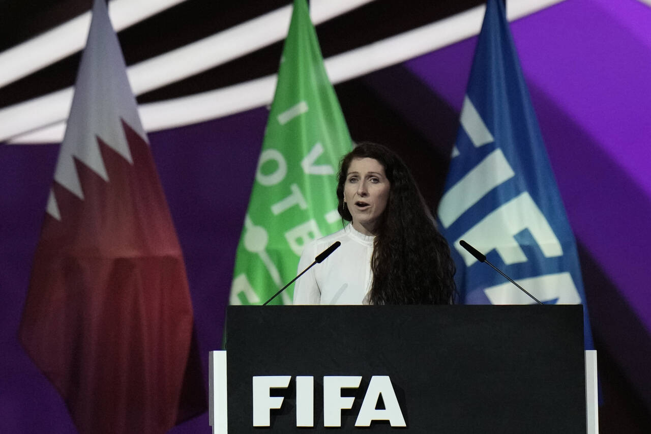 Lise Klaveness fikk VM-sjefen til å reagere med sin skarpe kritikk av Fifa og Qatar. Foto: Hassan Ammar / AP / NTB