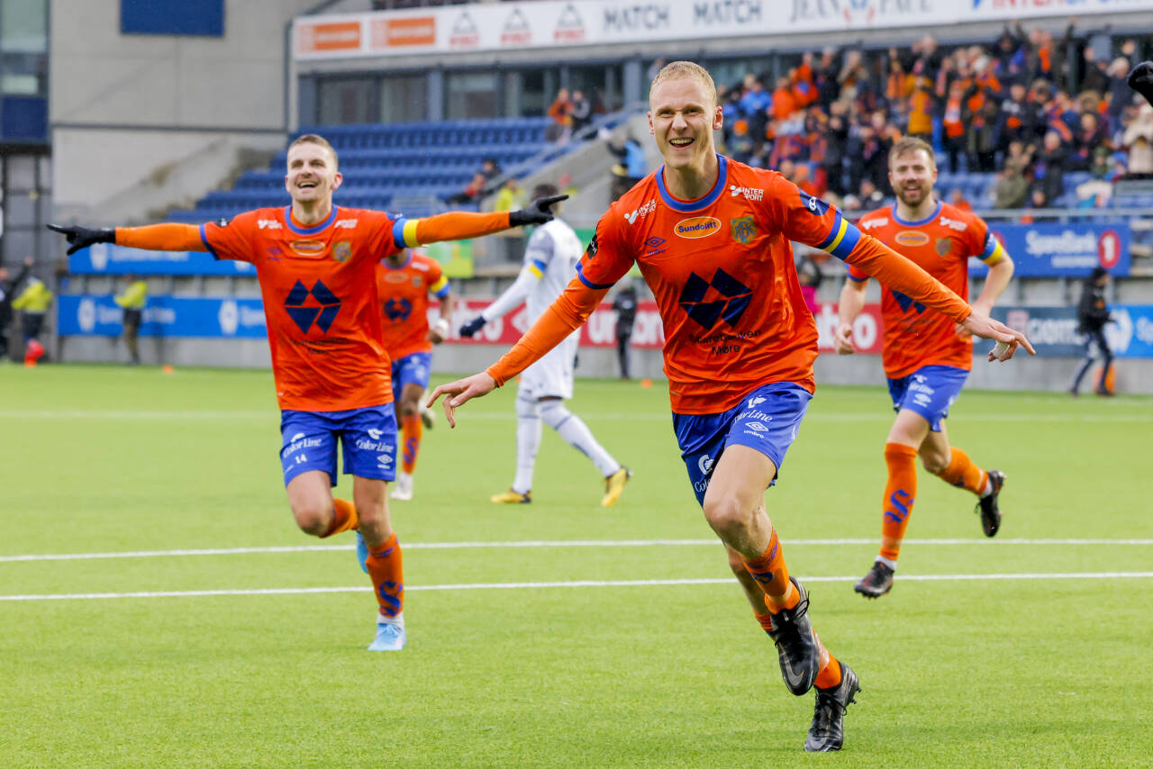 Kristoffer Barmen scoret for Aalesund mot Kristiansund søndag. Foto: Svein Ove Ekornesvåg / NTB