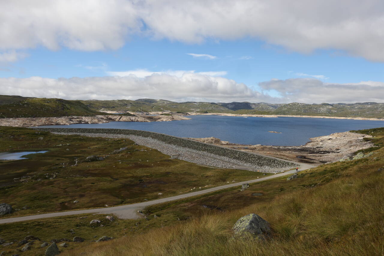 Lav vannstand i Rosskreppfjorden er en innsjø i Sirdal og Valle kommune i Agder.Foto: Ørn E. Borgen / NTB