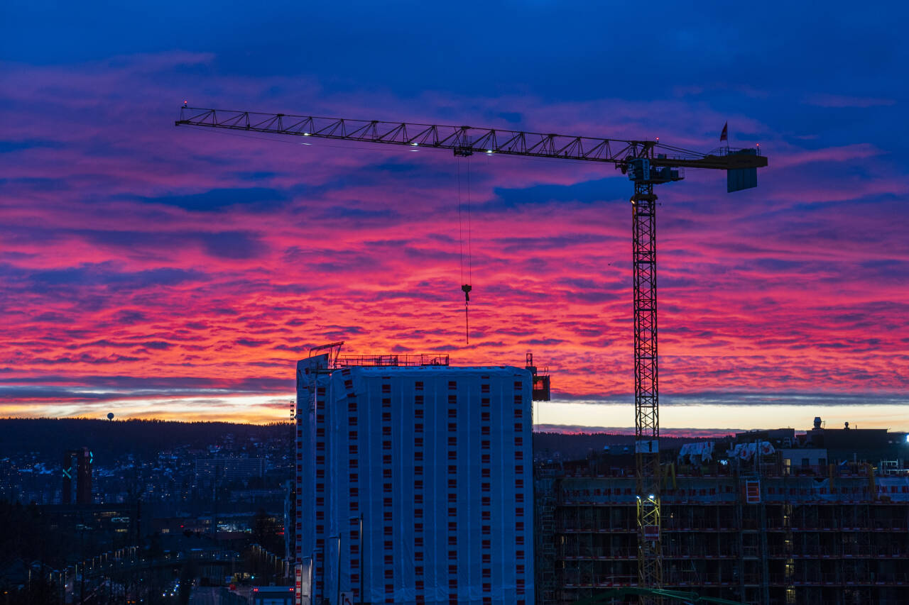 Byggeaktiviteten øker i Norge.Foto: Håkon Mosvold Larsen / NTB