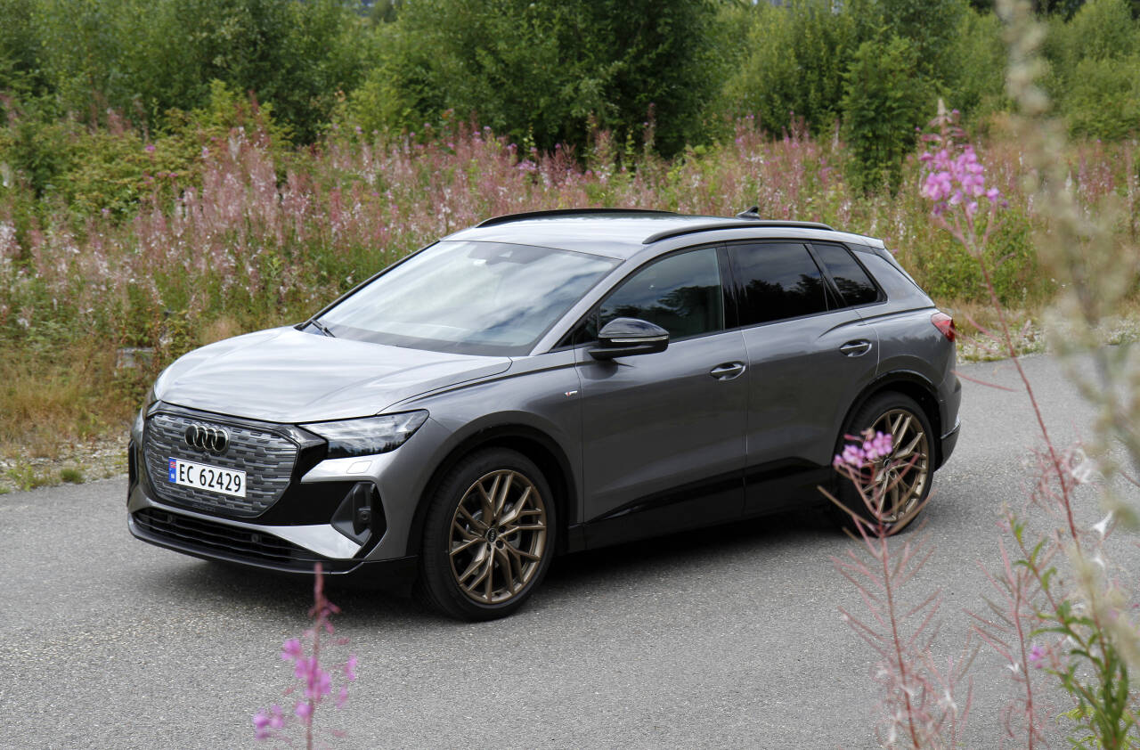 PÅ TOPP: Audi Q4 e-tron ble lansert sist sommer og toppet nybilregistreringene i januar. Foto: Morten Abrahamsen / NTB