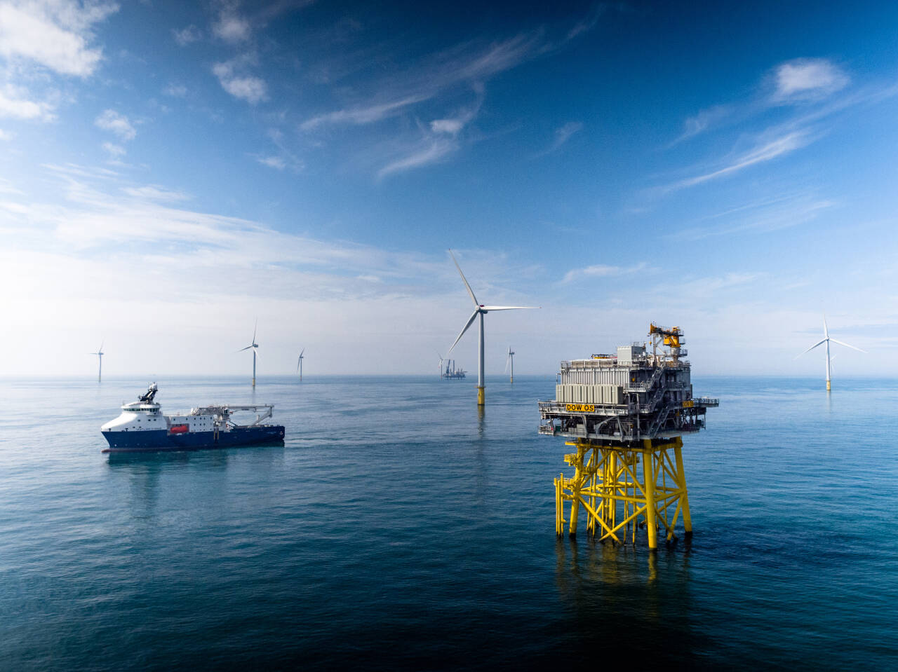Equinors Dudgeon Offshore Wind Farm vindmølleanlegg utenfor England. Foto: Jan Arne Vold / Equinor / NTB