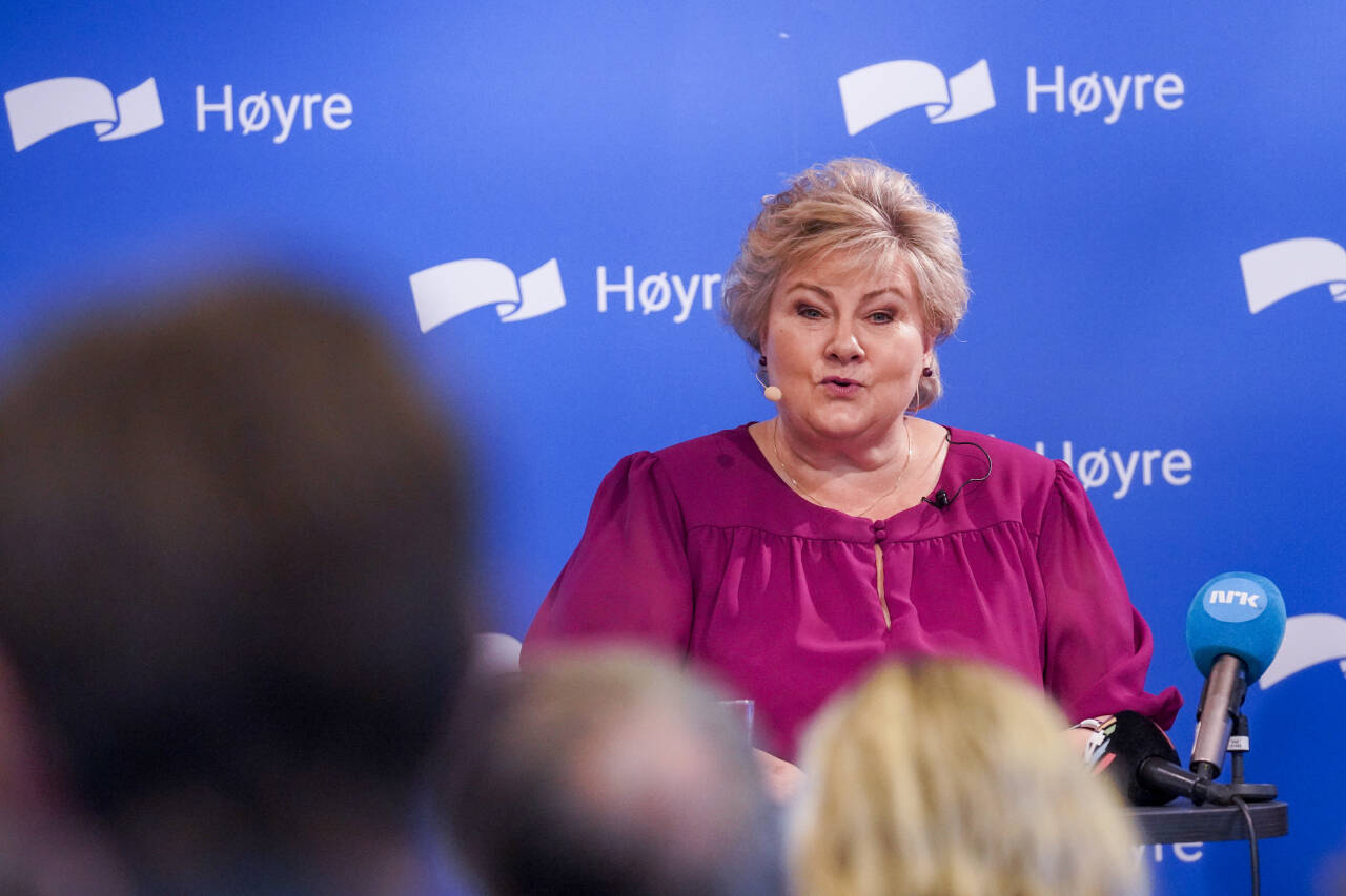 Høyres partileder Erna Solberg ville ha blitt ny statsminister dersom meningsmålingene i juli var valgresultatet. Foto: Terje Bendiksby / NTB