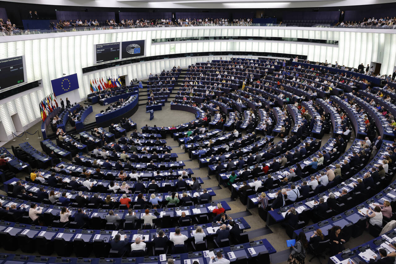 Fra EU-parlamentet tidligere i juli, under avstemningen om å definere naturgass og kjernekraft som bærekraftige energikilder.Foto: Jean-Francois Badias / AP