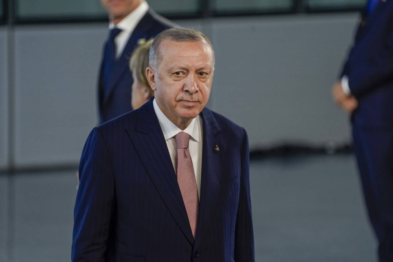 Tyrkias president Recep Tayyip Erdogan sier han ikke er tilhenger av Nato-medlemskap for Sverige og Finland.Foto: Torstein Bøe / NTB / POOL