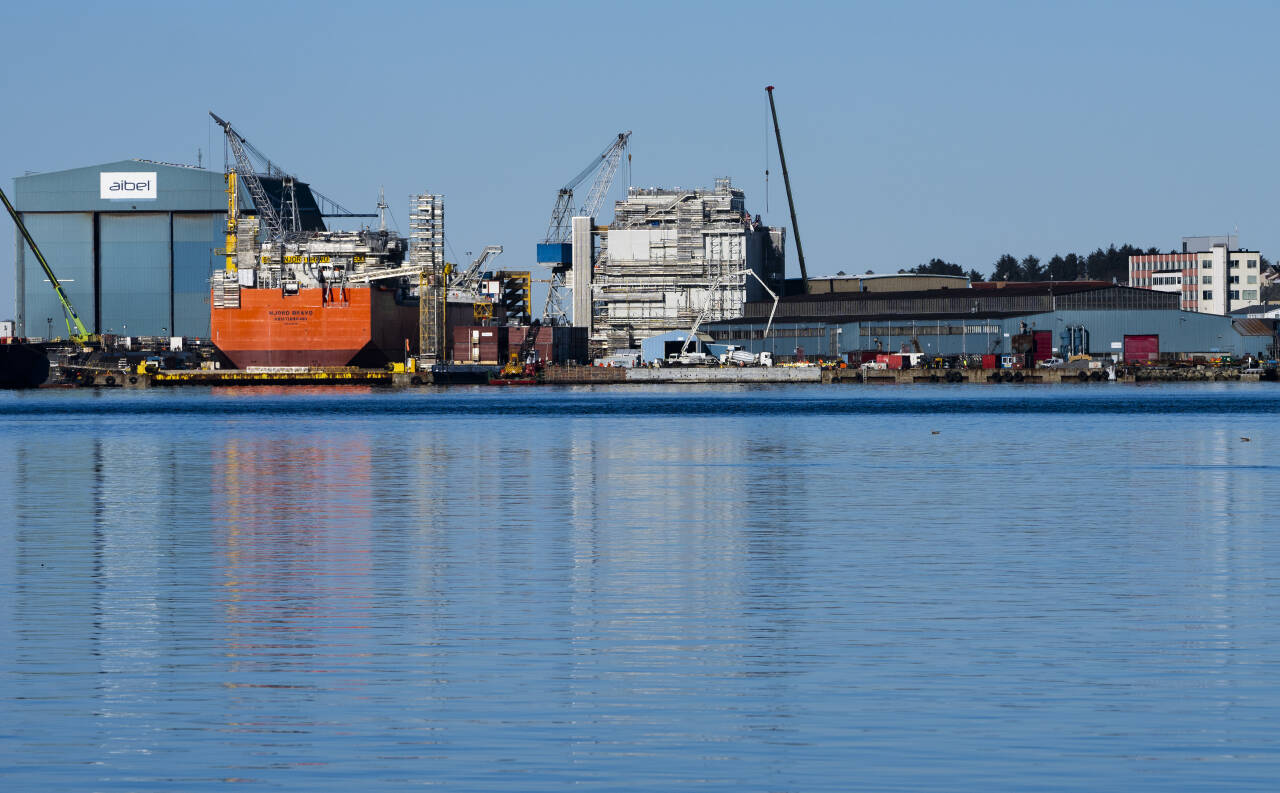 Ved Aibel Haugesund 627 ansatte bli tatt ut i streik fredag dersom Fellesforbundet og Norsk Industri ikke kommer til enighet i tvungen mekling hos Riksmekleren. Foto: Jan Kåre Ness / NTB