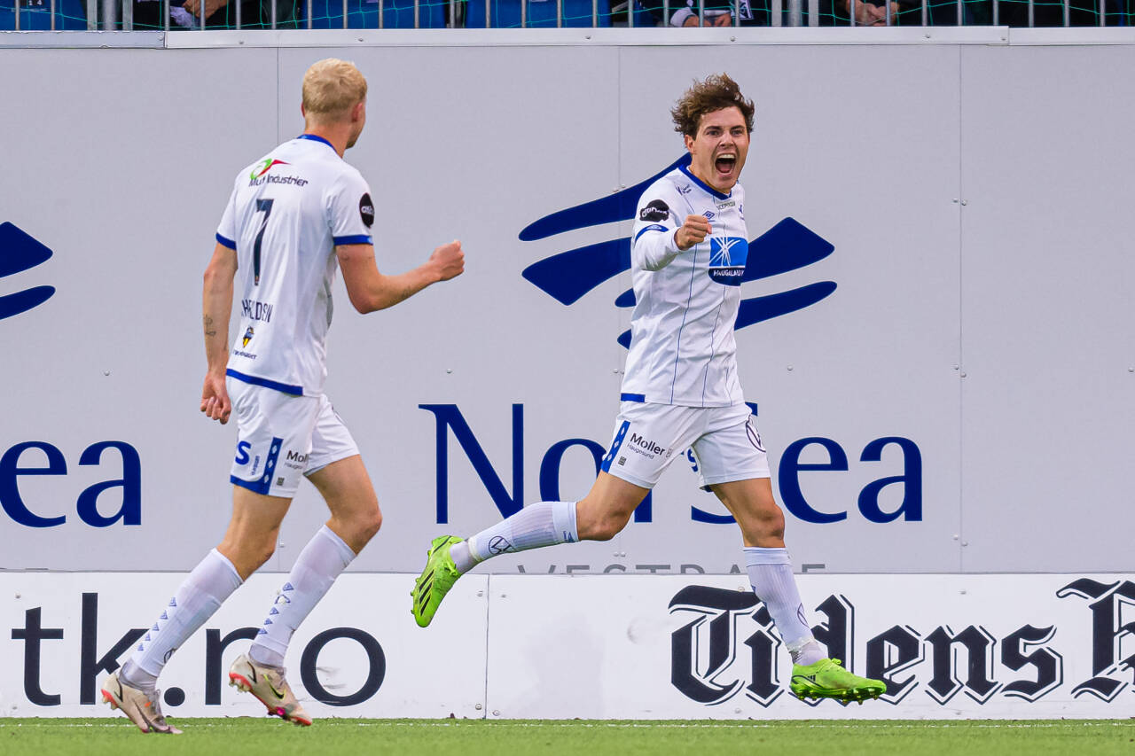 Julius Eskesen scoret for Haugesund mot Kristiansund søndag.Foto: Marius Simensen / NTB