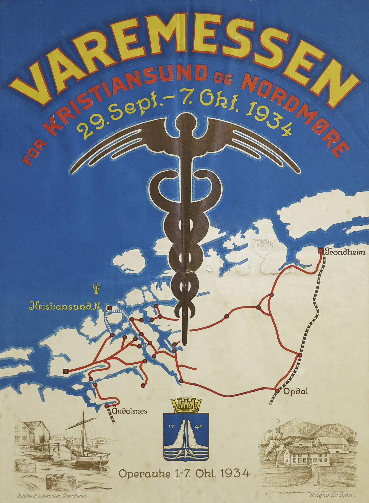 Plakaten for den store Varemessen i 1934 var utformet av Ragnvald Bjørlo.