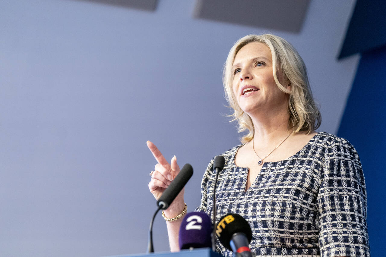 Frp-leder Sylvi Listhaug vil ha folkeavstemning om elektrifisering av Melkøya. Foto: Annika Byrde / NTB
