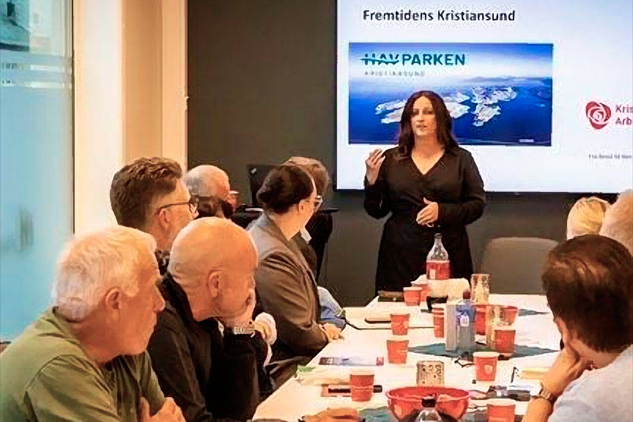 Styreleder for Havparken, Berit Tønnesen,  presenterte planene for nytt næringsareal og hvilke ambisjoner Kristiansund har for nye havnæringer. Foto: Havparken