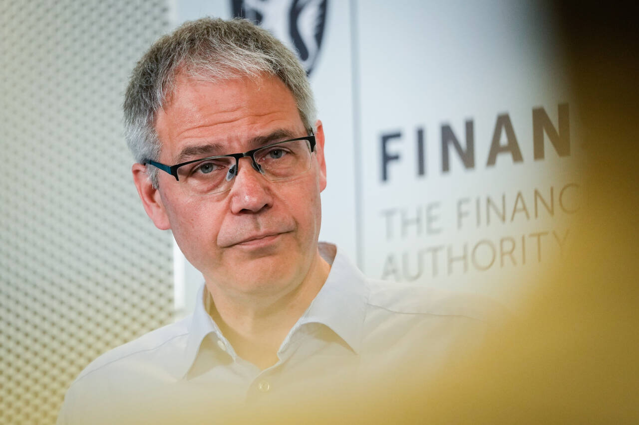 Direktør i Finanstilsynet Per Mathis Kongsrud la torsdag fram de finansielle forventningene i den halvårlige rapporten Finansielt utsyn. Foto: Beate Oma Dahle / NTB