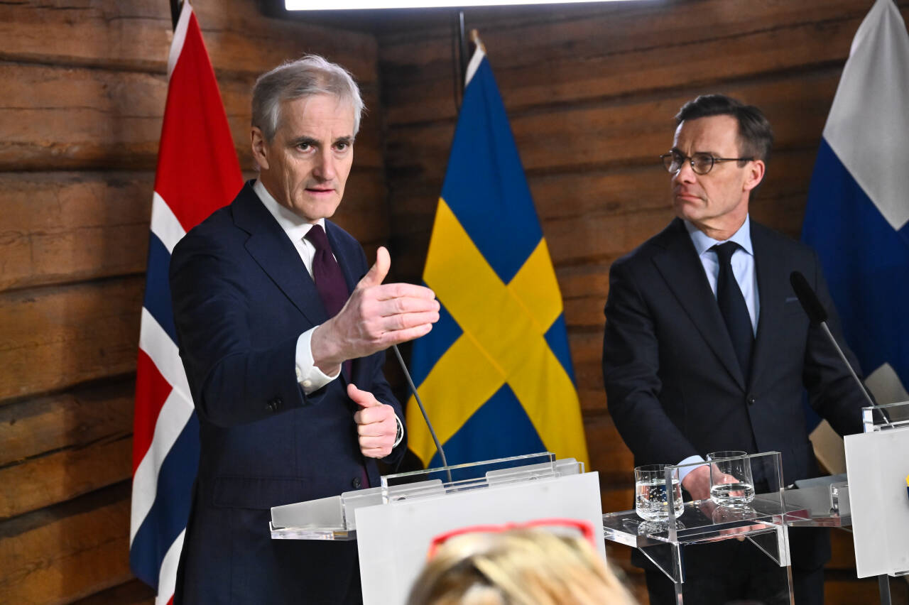 Norges statsminister Jonas Gahr Støre og Sveriges statsminister Ulf Kristersson blir nå etter alt å dømme Nato-partnere. Det gleder Støre seg til. Foto: Claudio Bresciani / TT / NTB