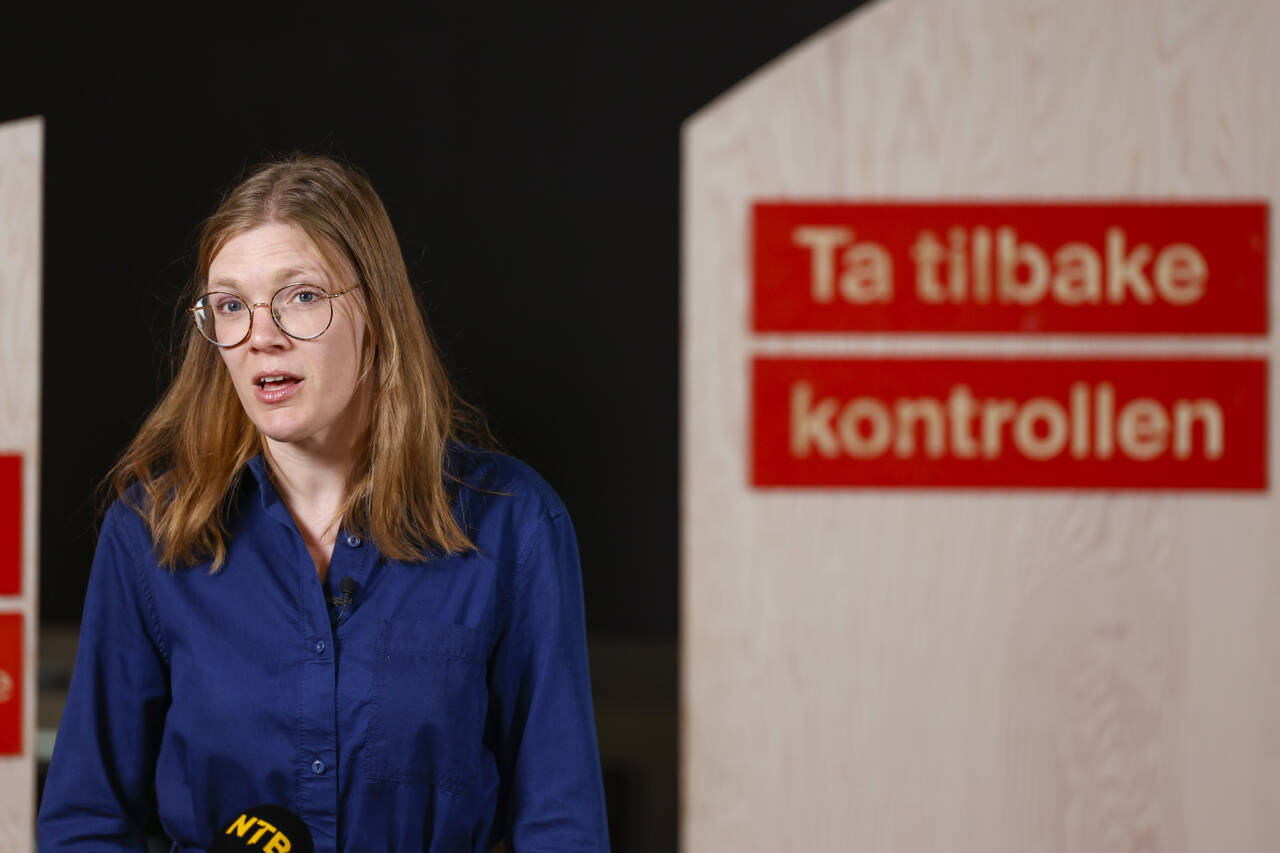 Marie Sneve Martinussen holdt leders tale til Rødts landsstyre mandag. Foto: Frederik Ringnes / NTB