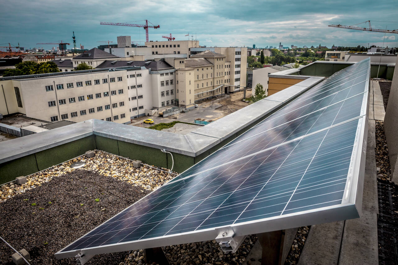 SV mener Norge må få fart på byggingen av solenergi gjennom et statlig selskap. Her et bilde fra Tyskland, som er verdens største produsent av solenergi. Foto: Jan-Morten Bjørnbakk / NTB