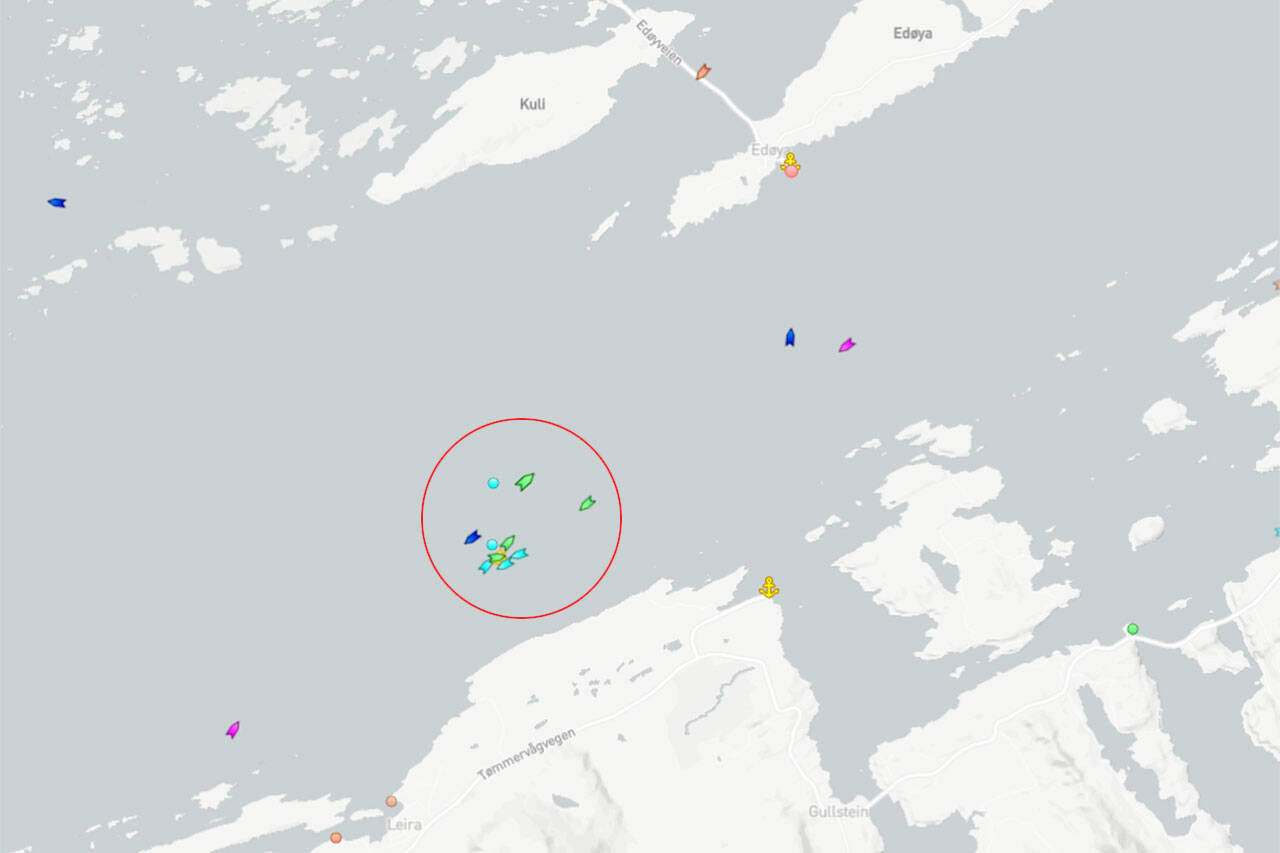 Flere båter er på ulykkesstedet. Skjermdump: Marine Traffic