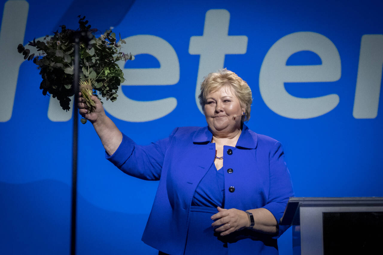Høyre-leder Erna Solberg har startet den lange valgkampen. Foto: Heiko Junge / NTB