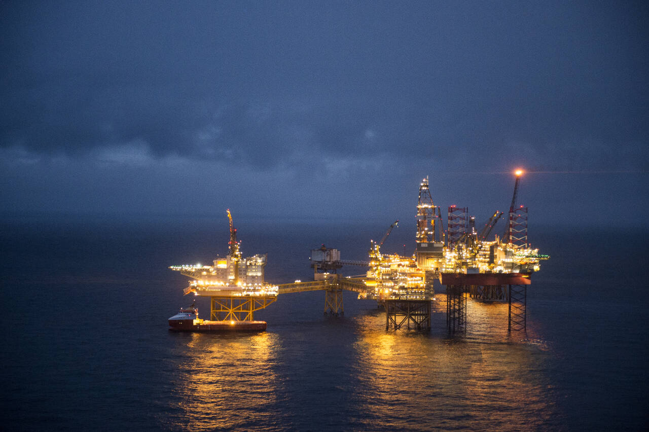 Ekofiskfeltet fotografert i 2019, ved 50-årsjubileet for oljefunnet i Nordsjøen. Foto: Carina Johansen / NTB