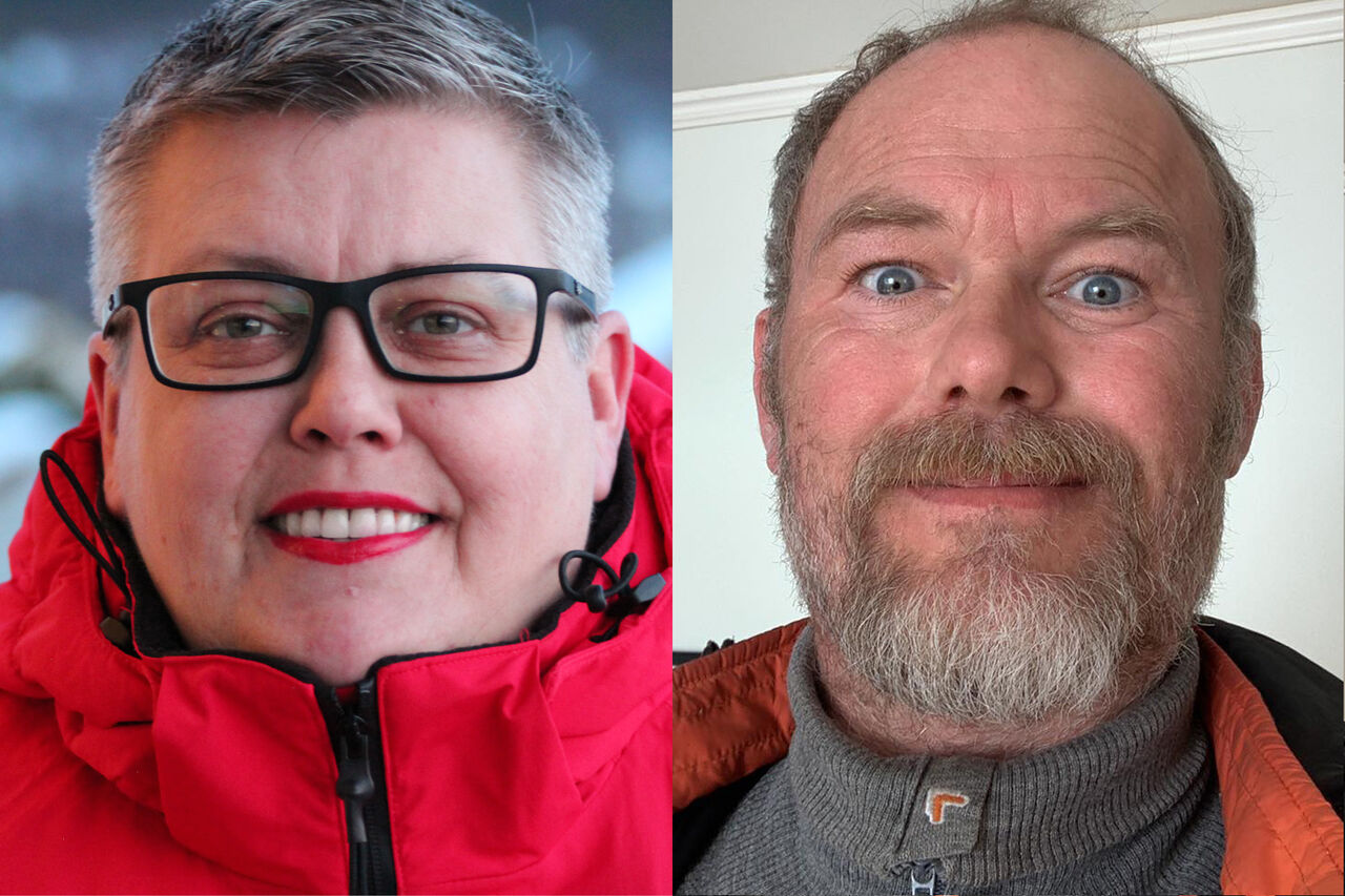 Leder i Rødt Møre og Romsdal, Aina M. H. Hauge og Roar Nes, leder i Raudt Surnadal. Foto: Rødt