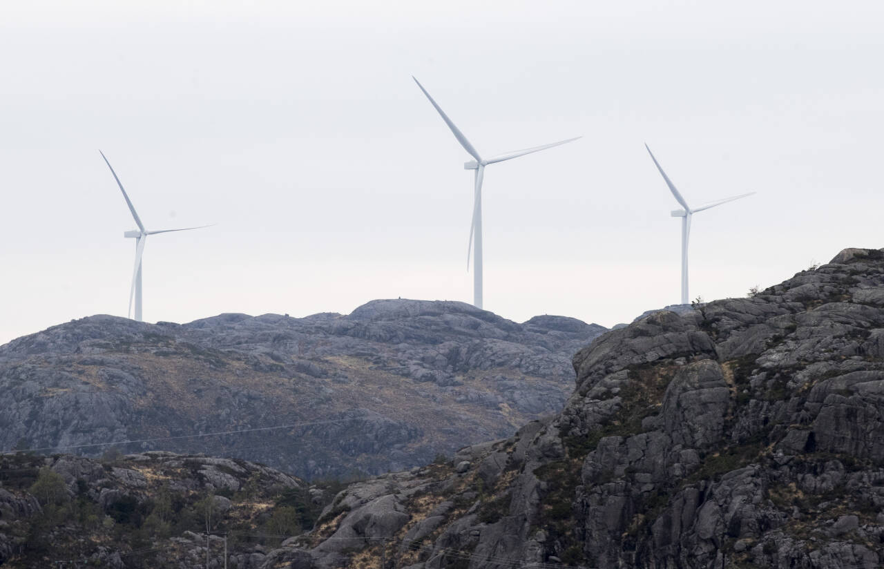 Særdeles lav vindkraftproduksjon i de nordlige prisområdene i Norden bidro til at alle de norske prisområdene hadde lik kraftpris mandag i forrige uke. Foto: Terje Pedersen / NTB