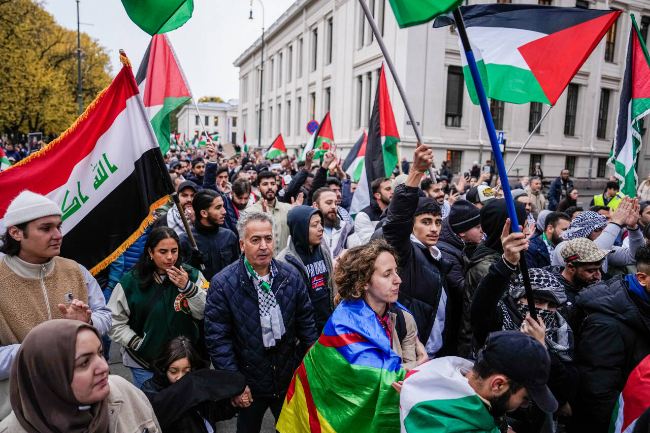 Palestinakomiteen demonstrerte på Karl Johan i Oslo i forrige uke. Nå skal politiet i Oslo styrkes. Foto: Beate Oma Dahle / NTB