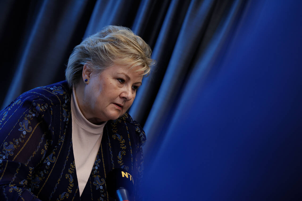 I en ny måling mener over halvparten av de spurte at Høyre-leder Erna Solberg bør trekke seg som partiets leder. Foto: Emilie Holtet / NTB