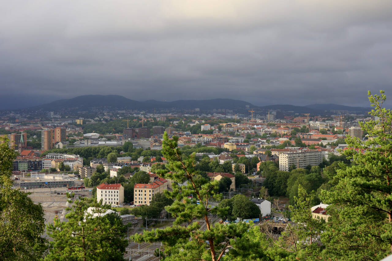 Utsikt over Oslo. I de tetteste delene, ønsker MDG å fjerne rundkjøringer. Foto: Tor Erik Schrøder / NTB