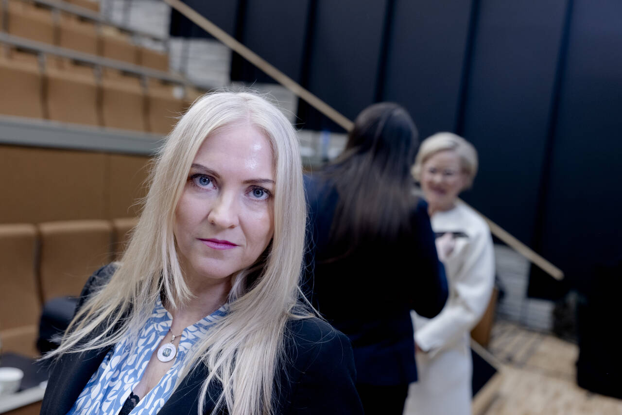 Leder av Norsk Sykepleierforbund Lill Sverresdatter Larsen reagerer på beskrivelsen akademisering av sykepleierutdanningen. Foto: Paul S. Amundsen / NTB
