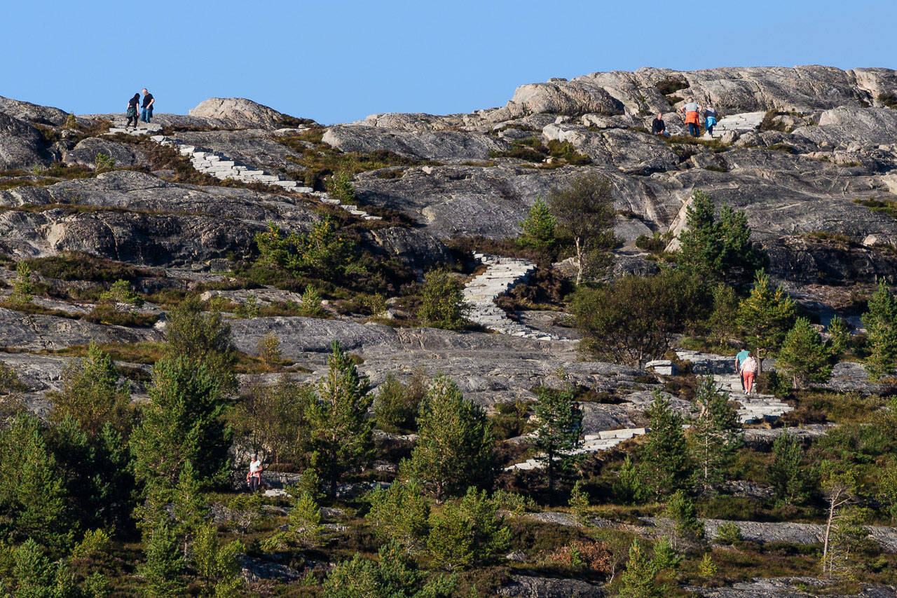 På tur opp Kvernberget. Foto: Kurt Helge Røsand / NettStudio / KSU.NO