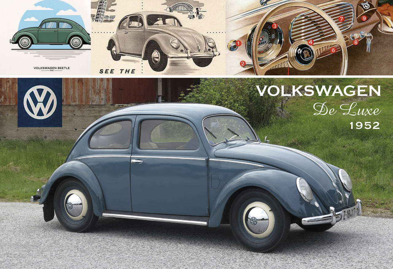 Infoark for Jan Inge Rød sin Volkswagen De Luxe 1952-modell. (Designet av Terje Holm)