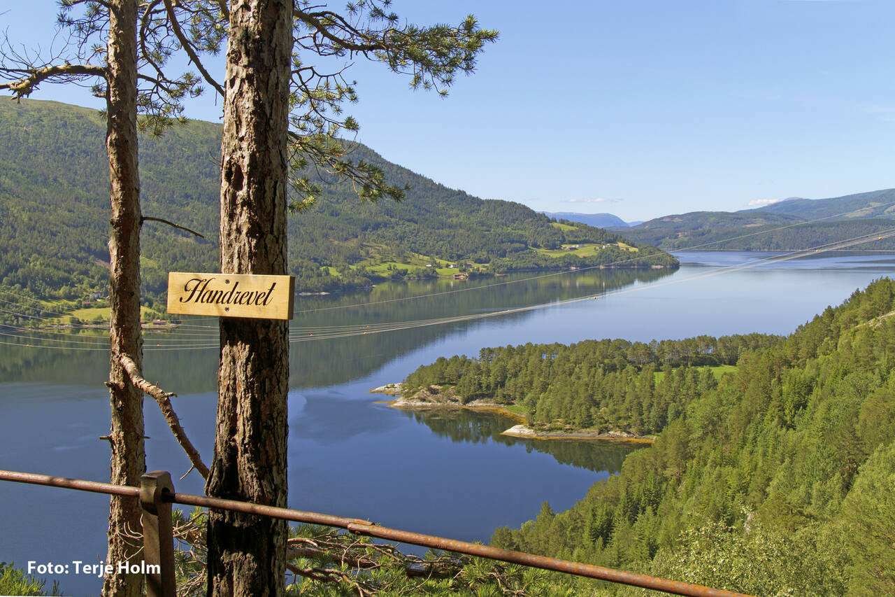 Ved Handrevet er det ekstra fin utsikt til Todalsfjorden og naturen rundt. Foto: Terje Holm