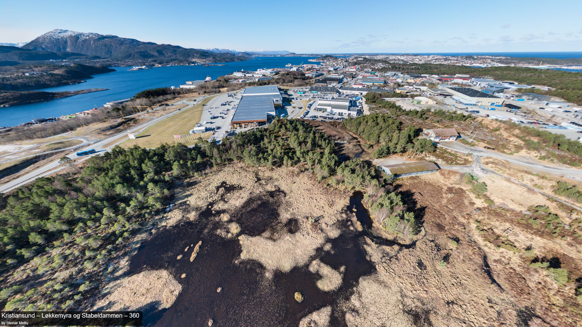 Skjermdump av interaktivt 360-panorama over Stabeldammen. Foto: Steinar Melby, NettStudio