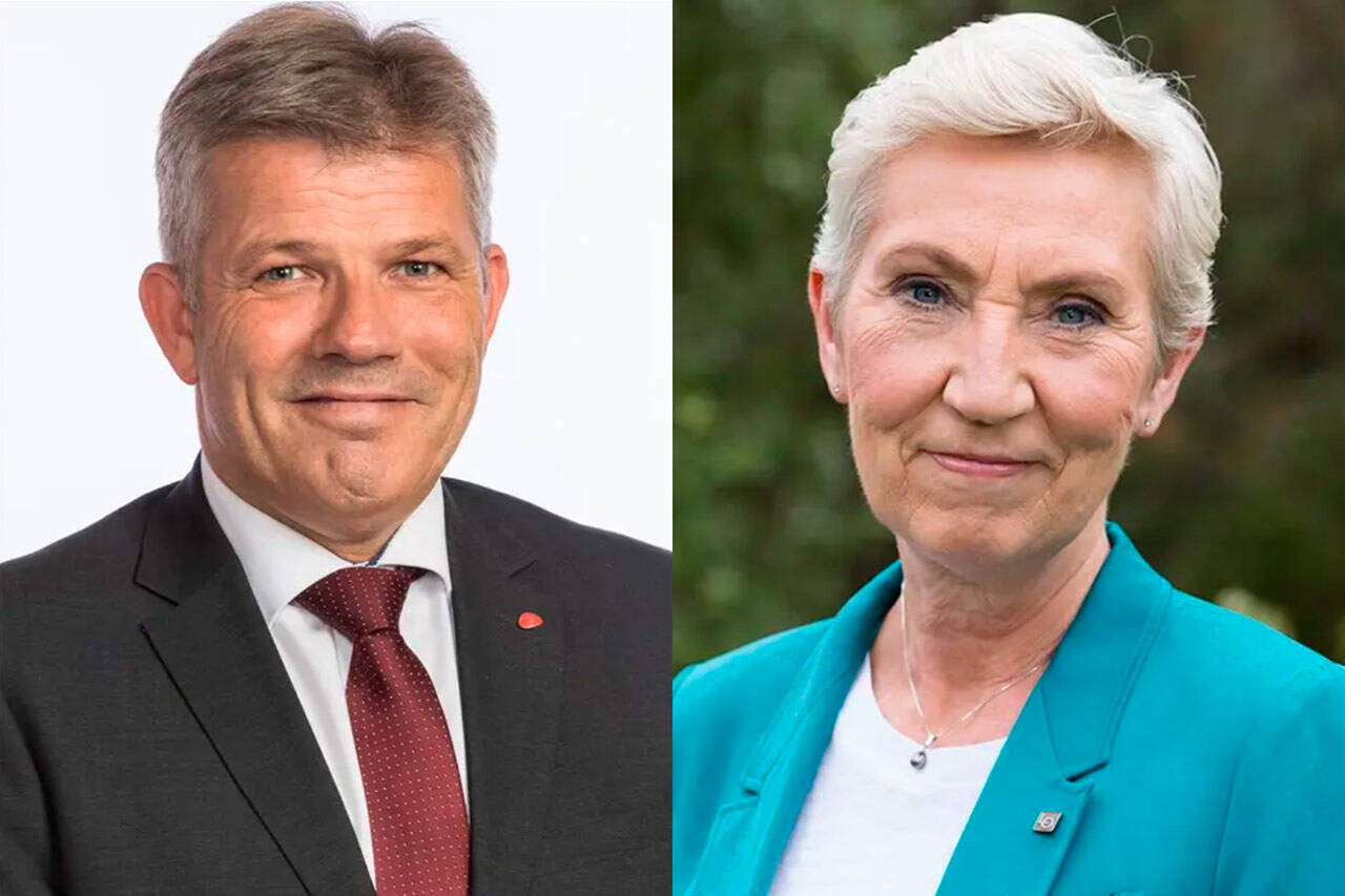 Bjørnar Skjæran, arbeidspolitisk talsperson i Arbeiderpartiet og Peggy Hessen Følsvik, LO-leder. Foto: Stortinget/LO