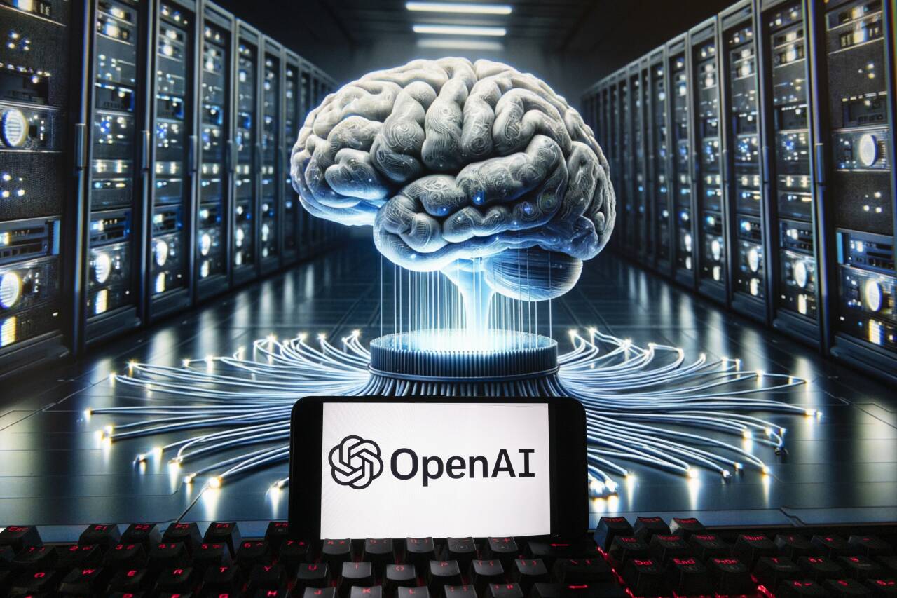 OpenAI er selskapet bak ChatGPT, en av de mest brukte tekstrobotene. Fredag undertegnet EU-landenes ambassadører et sett med regler for hvordan håndtere bruk og omfang av kunstig intelligens (KI). Foto: AP / NTB