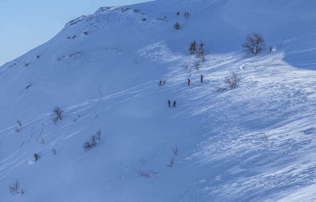 Denne uken er det varslet moderat snøskredfare ved flere skidestinasjoner i landet. Bildet er tatt ved Totten i Hemsedal skisenter. Foto: Halvard Alvik / NTB