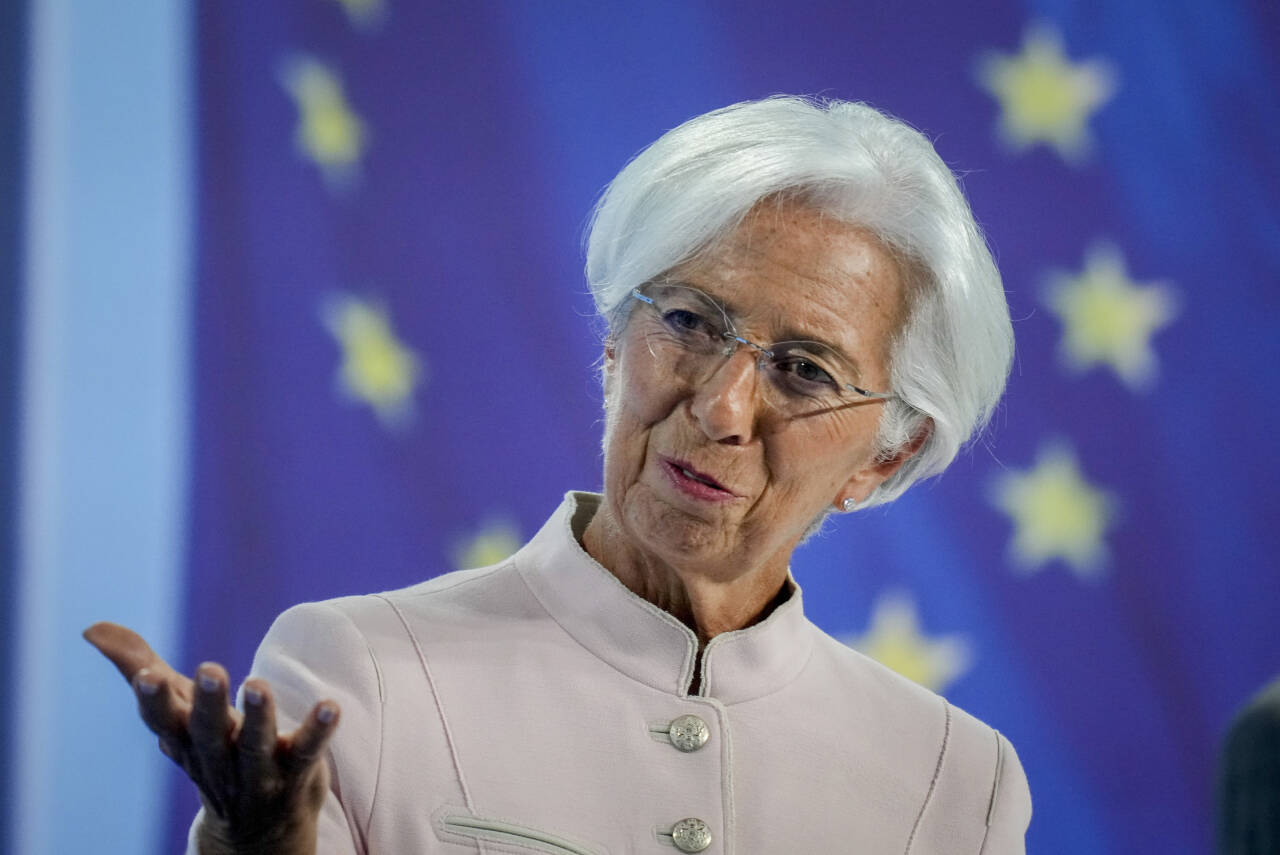Sentralbanksjef Christine Lagarde, som tidligere har vært fransk finansminister og sjef for Det internasjonale pengefondet, mener Europa står overfor en trussel hvis Donald Trump igjen blir USAs president. Foto: Michael Probst / AP / NTB