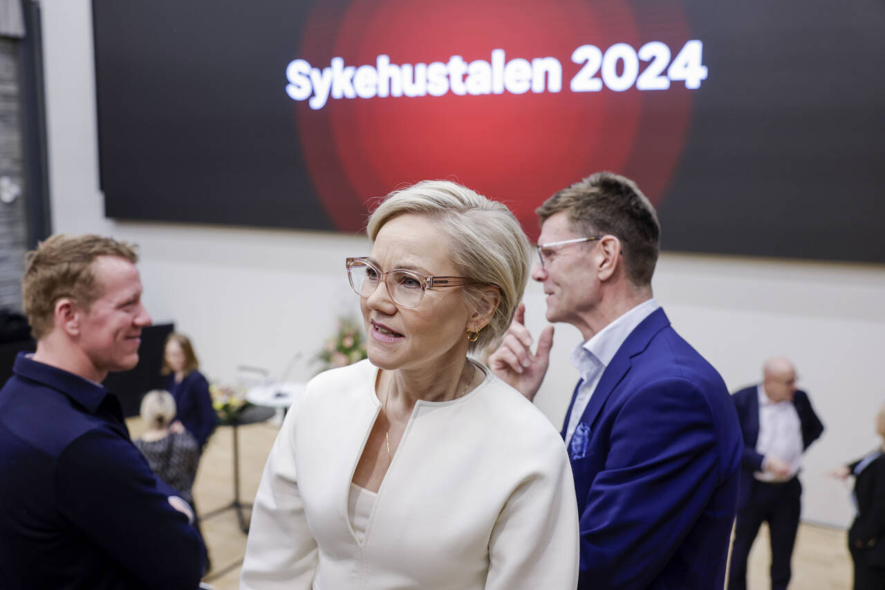 Helse- og omsorgsminister Ingvild Kjerkol før hun holdt sykehustalen 2024.Foto: Paul S. Amundsen / NTB