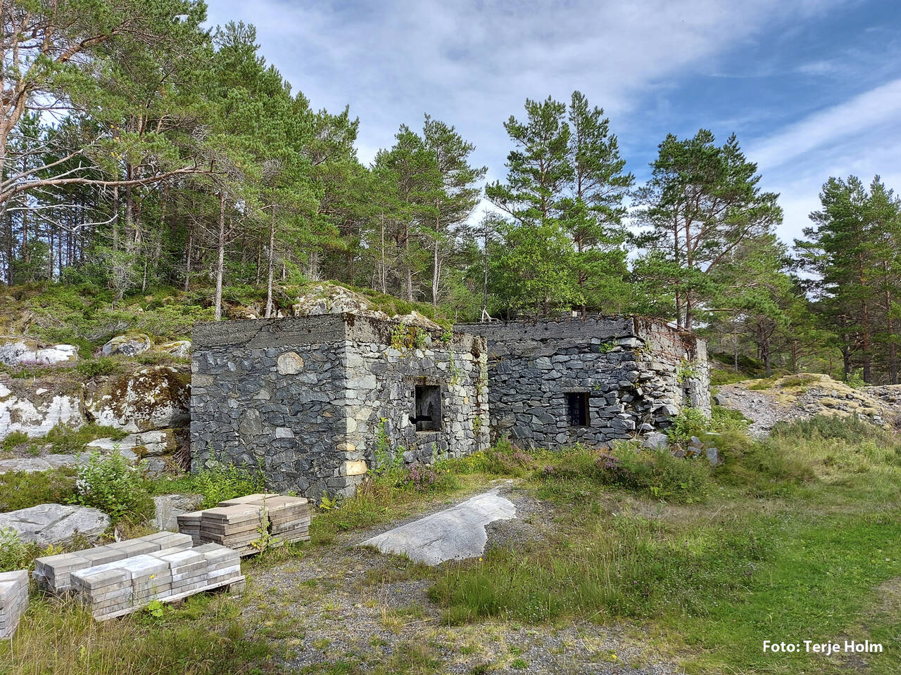 Tyske anlegg ved Melland Fort i dag. Foto: Terje Holm