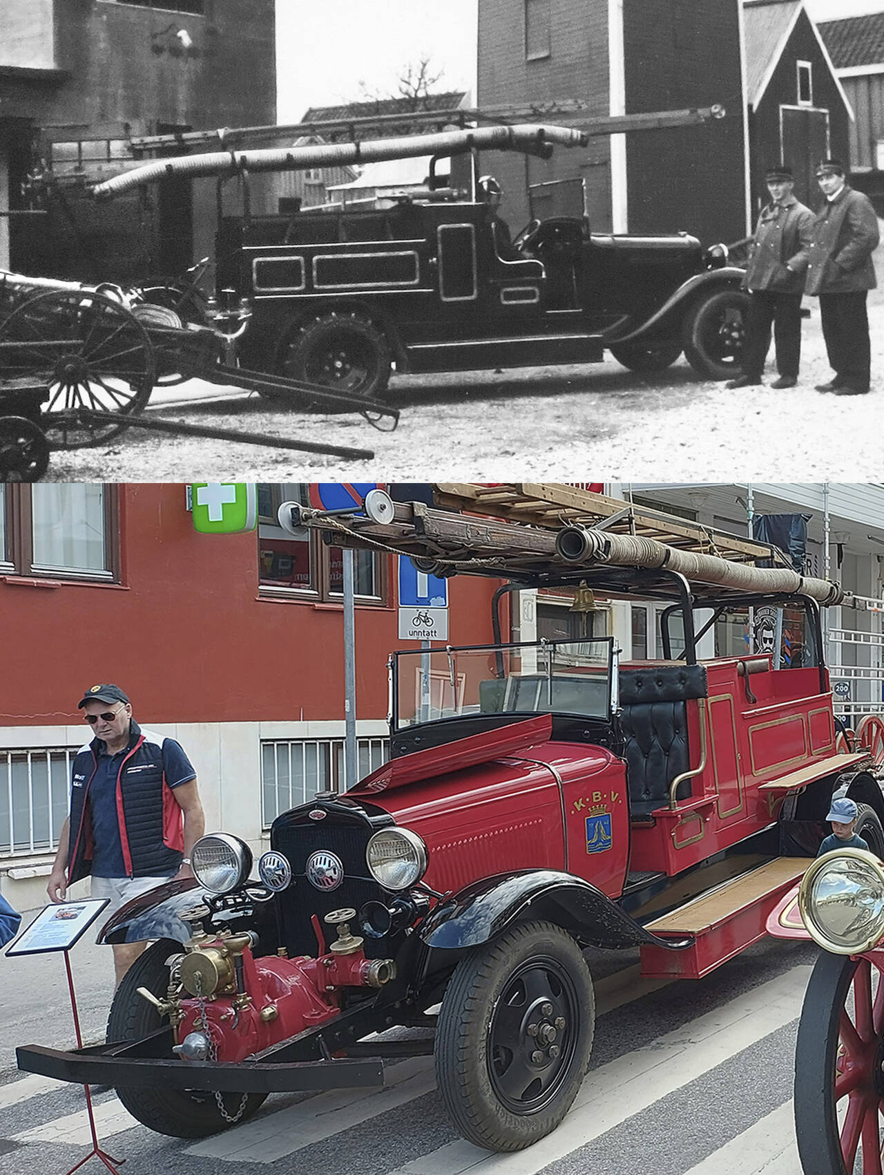 Den første brannbilen på Nordlandet, en A-Ford fra 1932, har blitt tatt godt vare på. Bilder: Nordmørsmusea / Terje Holm