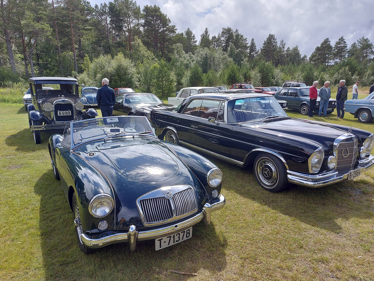 Mange interessante veteranbiler på utstillingen CityWoods i Byskogen. Foto: Terje Holm