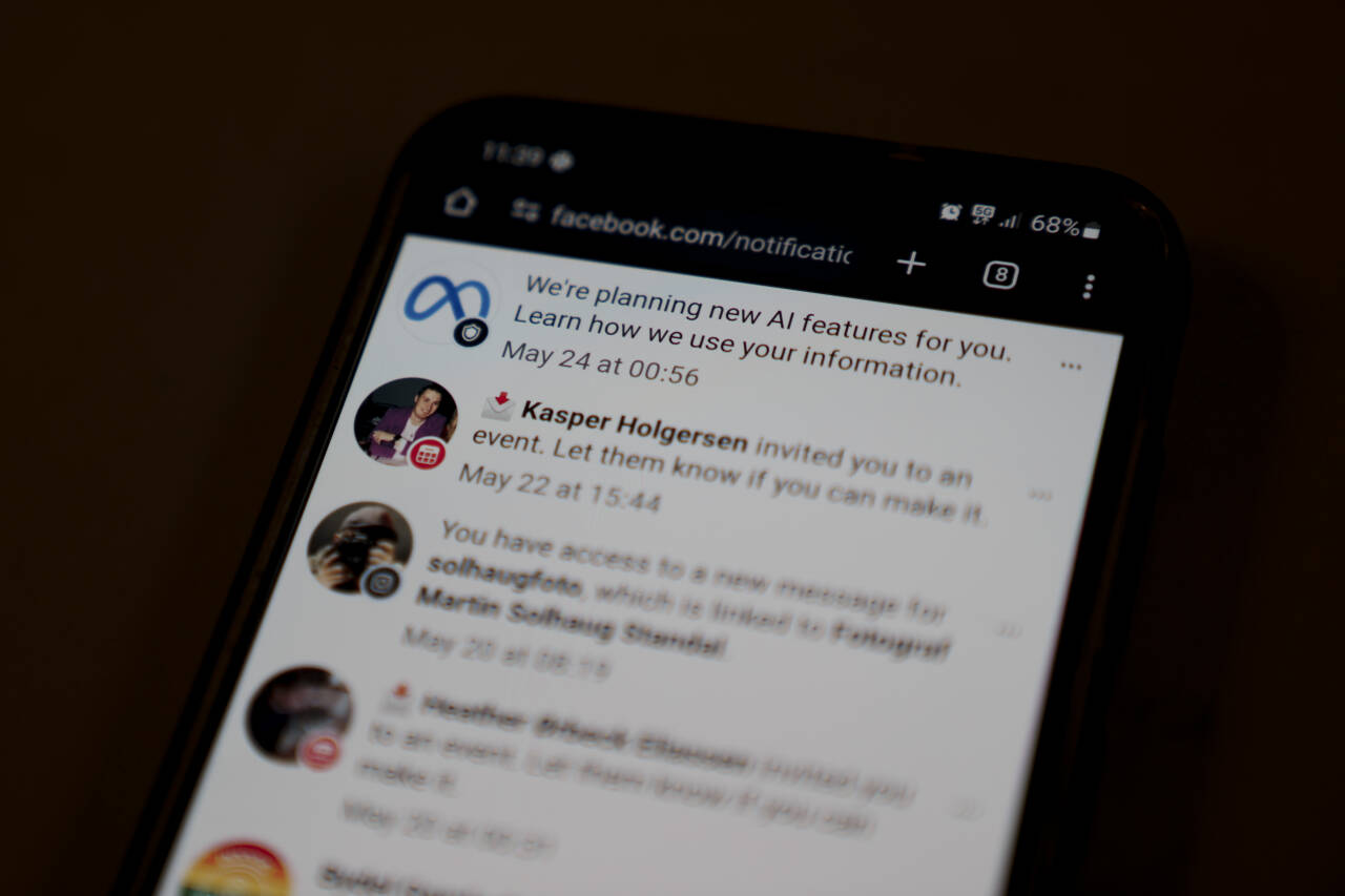 Meta har sendt ut varsel til brukerne om planene i Facebook- og Instagram-appen. Foto: Stian Lysberg Solum / NTB