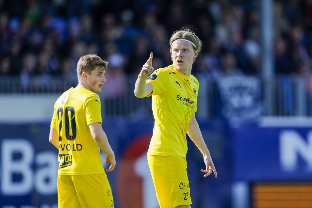 Jens Petter Hauge kom inn og scoret målet som hjalp Bodø/Glimt til seier i Kristiansund. Foto: Svein Ove Ekornesvåg / NTB