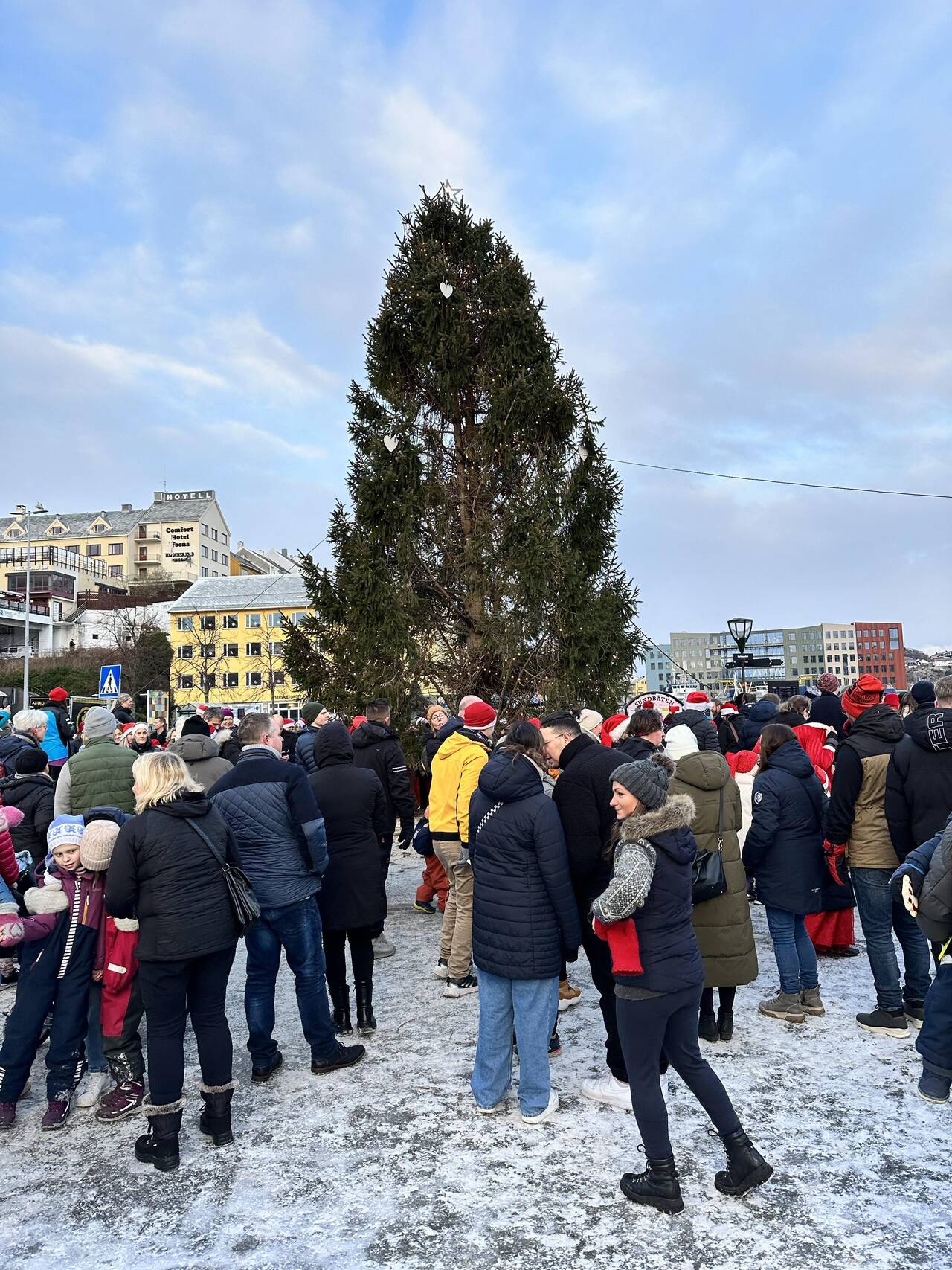 Julegrana på Piren i 2023. Foto: Kristiansund kommune