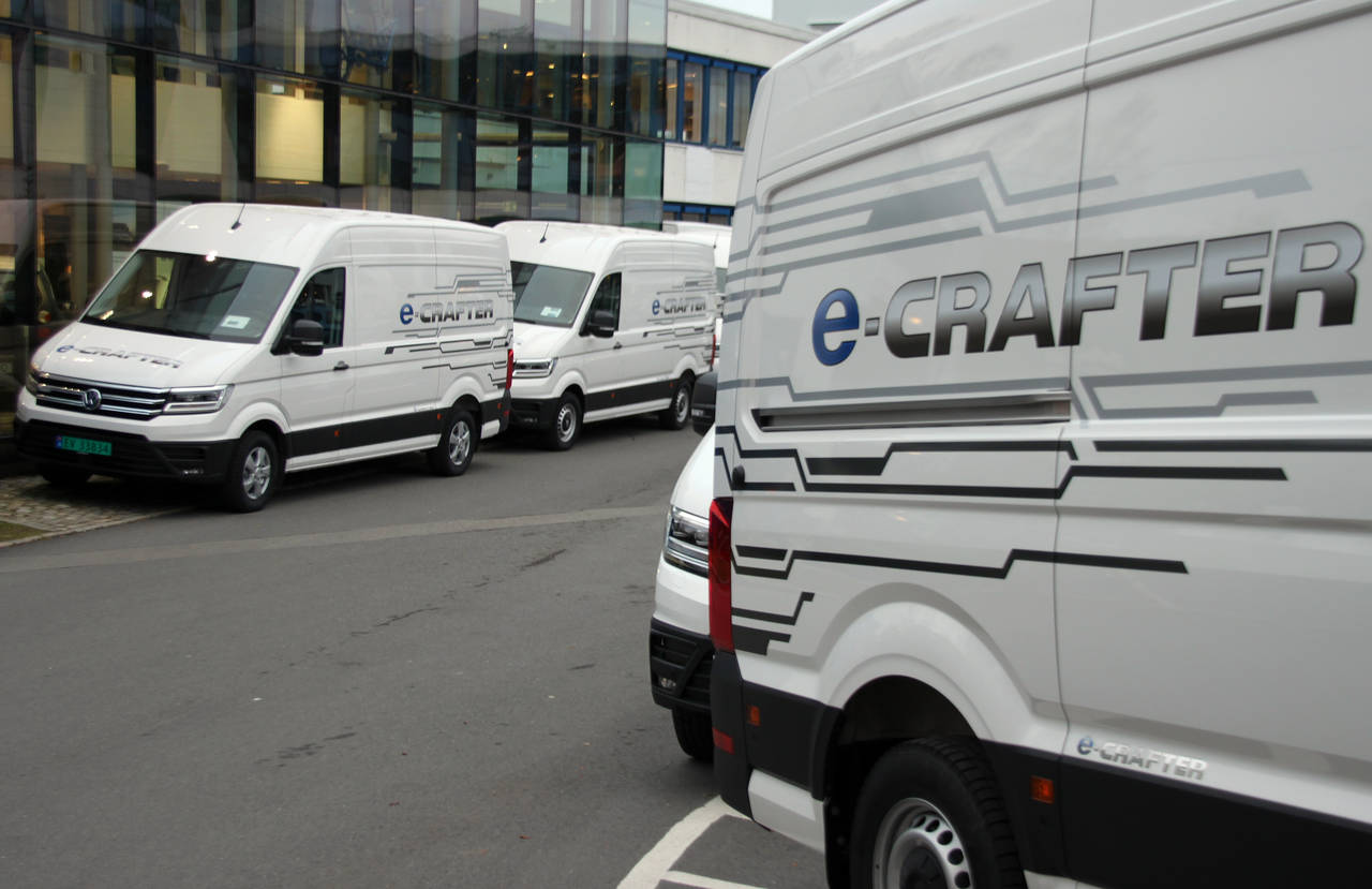 HVITEVARER: Volkswagen e-Crafter er laget for nyttekjøring i by. FOTO: Morten Abrahamsen / NTB