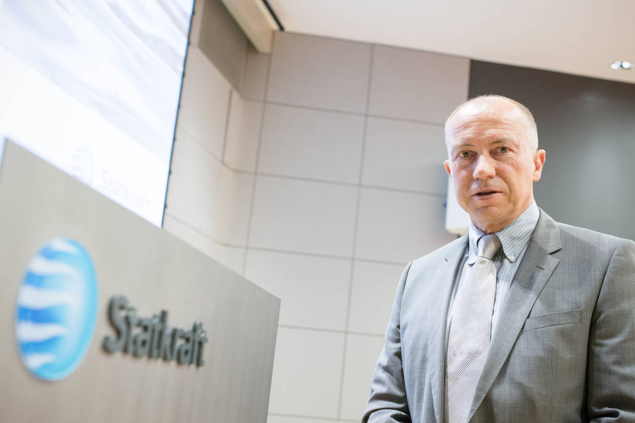 Konsernsjef Christian Rynning-Tønnesen i Statkraft melder om et sterkt resultat i fjerde kvartal, hovedsakelig drevet av høyere nordiske kraftpriser. Foto: Audun Braastad / NTB scanpix