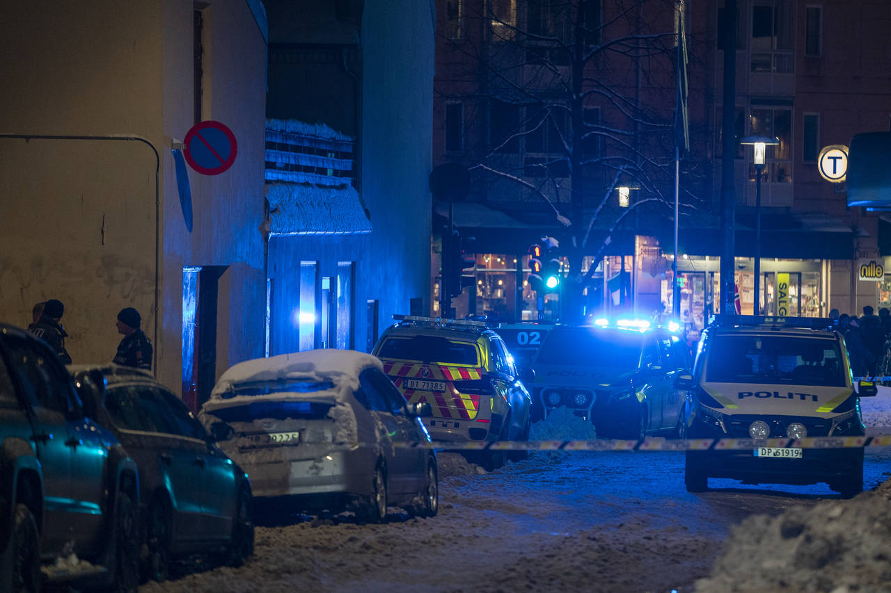 Politiutrykning til en knivstikkingsepisode på Grønland i Oslo tidligere i måneden. En 18 år gammel mann ble kritisk skadd. Foto: Heiko Junge / NTB scanpix.