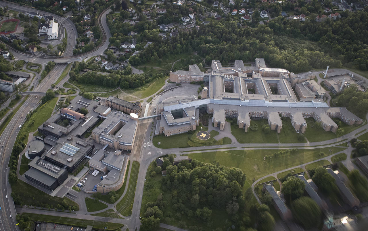 Her til venstre for dagens Rikshospital i Oslo er planen å bygge et nytt sykehus på opp til 15 etasjer til sammen nesten 100.000 kvadratmeter. Foto: Torstein Bøe / NTB scanpix