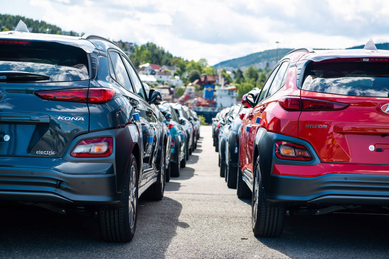 I NORGE: Den første lasten med Hyundai Kona Electric til Norge kom på sensommeren i fjor. Selskapet sier de skal satse tungt på elbiler i framtiden. FOTO: Importøren