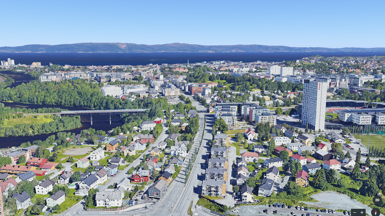 Snart kan Kristiansund bli Trøndelags nest største by - etter Trondheim. Illustrasjon: Google Earth