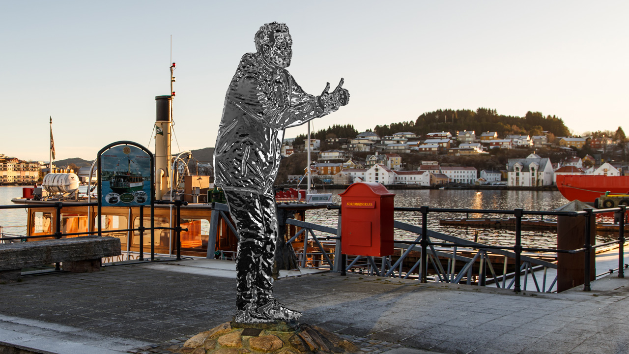 Illustrasjon: Statue av Christian Michelsen på Piren.